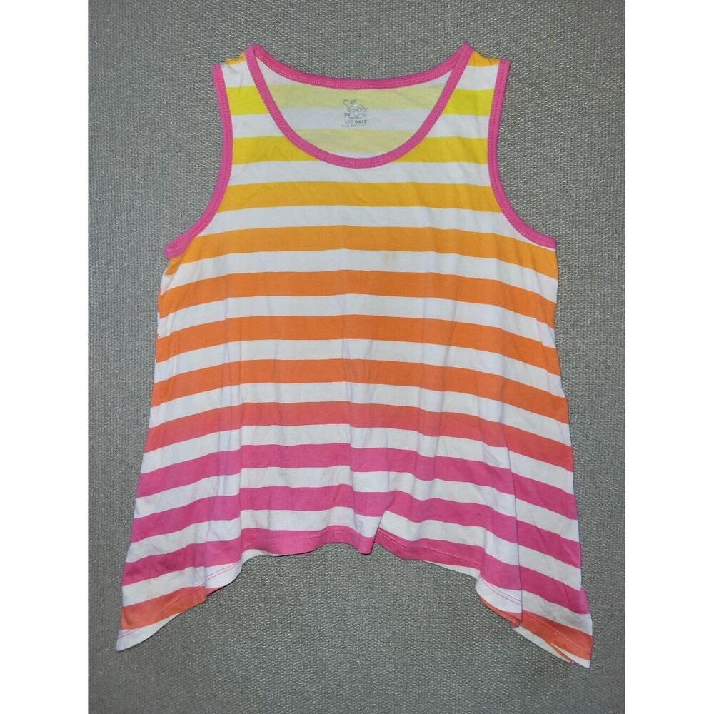 The Children's Place Size Large Bright Stripes Asymmetrical Tank Top